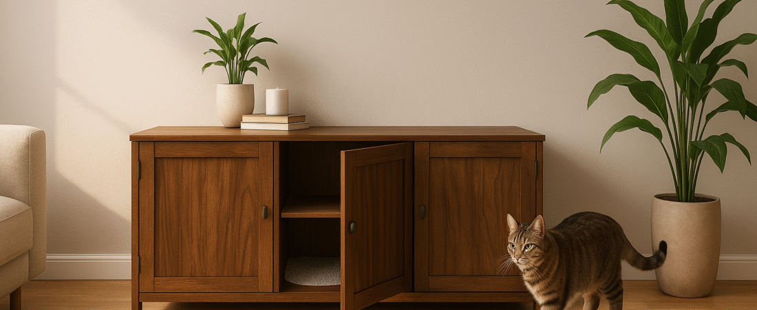 ✨ Hidden Cat Litter Box Cabinet – The Furniture Your Home Actually Deserves
